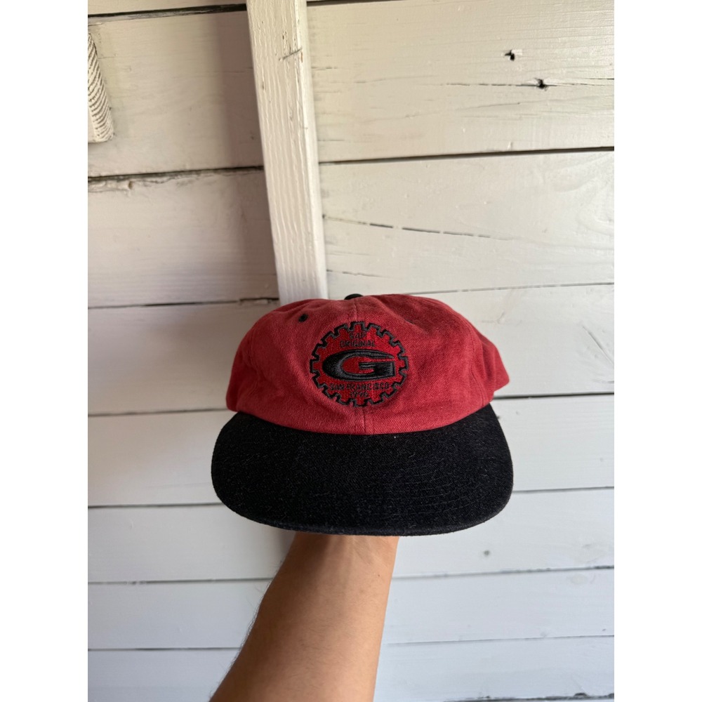 Vintage Gap Original San Francisco 1969 Hat Red Black Strapback Baseball Cap